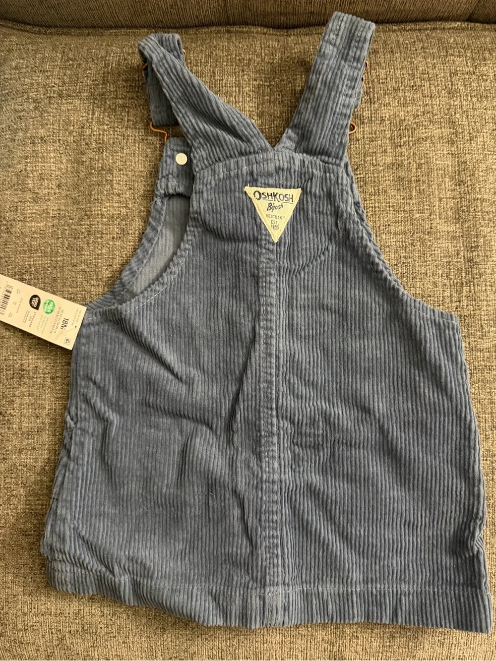 OSHKOSH B’GOSH Toddler Girl Corduroy Skirtall - Blue NEW 18M